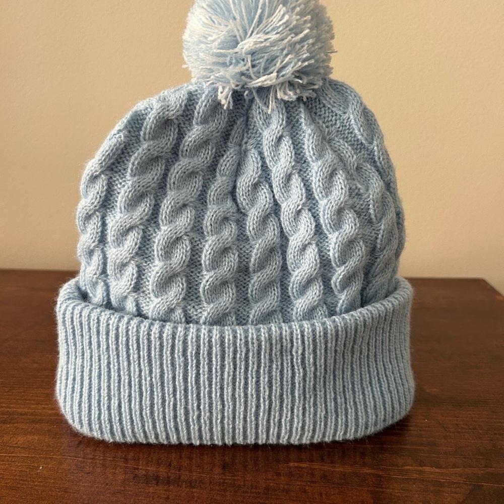 Titleist Light Blue Cable Knit Hat with Pom-Pom - Picture 2 of 2
